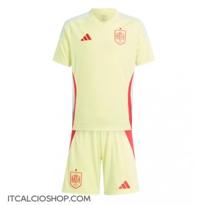 Spagna Seconda Maglia Bambino Europei 2024 Manica Corta (+ Pantaloni corti)